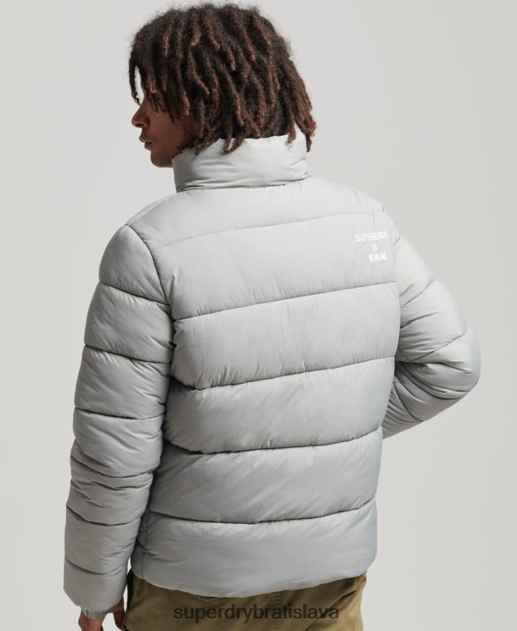 Superdry muži športová bunda bez kapucne 6B4ZTR1059 oblečenie svetlo šedá