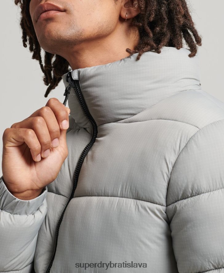 Superdry muži športová bunda bez kapucne 6B4ZTR1059 oblečenie svetlo šedá