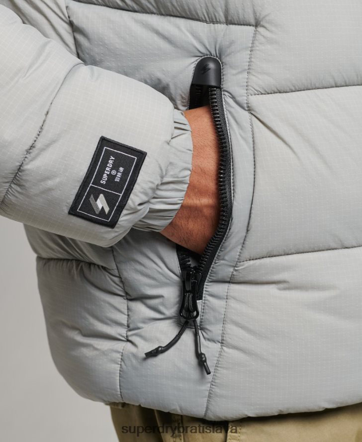 Superdry muži športová bunda bez kapucne 6B4ZTR1059 oblečenie svetlo šedá