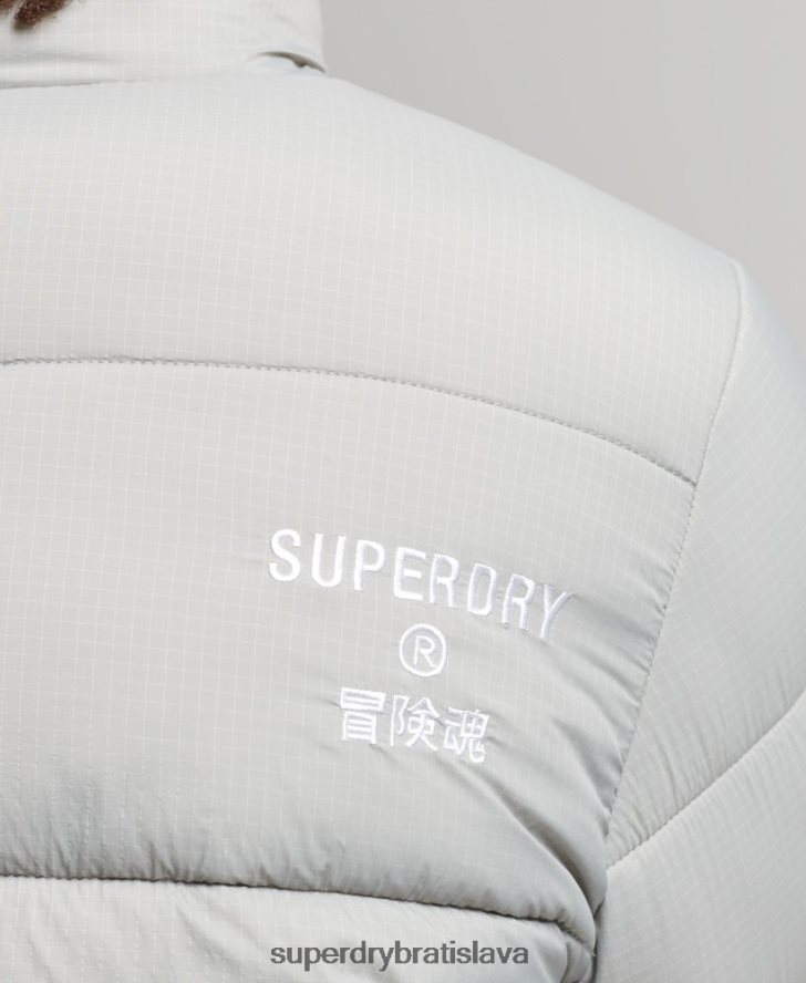 Superdry muži športová bunda bez kapucne 6B4ZTR1059 oblečenie svetlo šedá