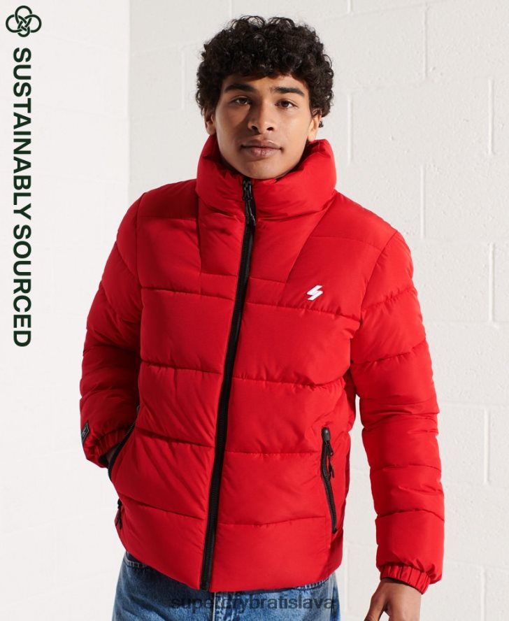 Superdry muži športová bunda bez kapucne 6B4ZTR4560 oblečenie červená