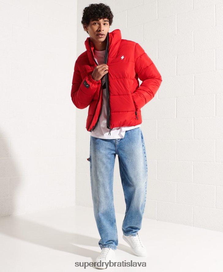 Superdry muži športová bunda bez kapucne 6B4ZTR4560 oblečenie červená
