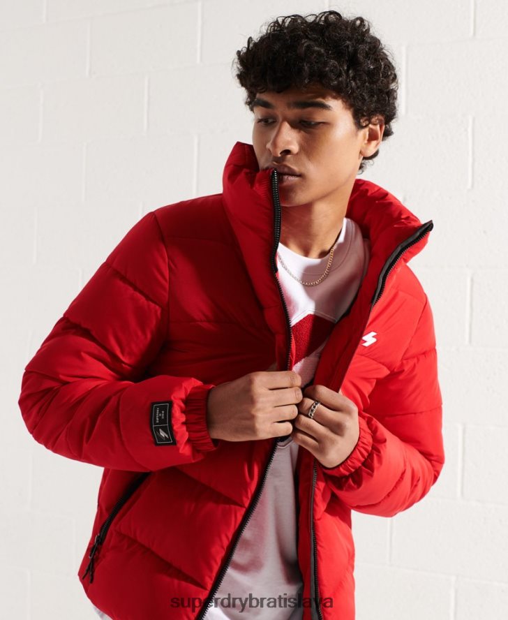 Superdry muži športová bunda bez kapucne 6B4ZTR4560 oblečenie červená