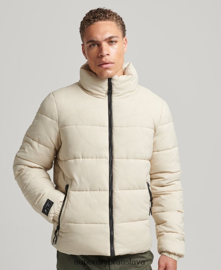 Superdry muži športová bunda bez kapucne 6B4ZTR996 oblečenie béžová