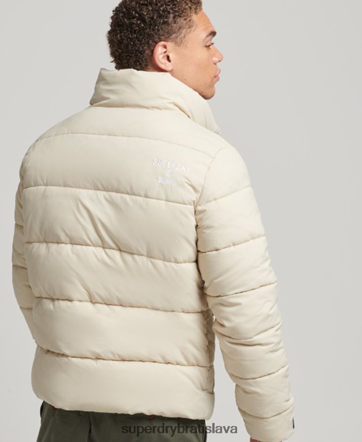 Superdry muži športová bunda bez kapucne 6B4ZTR996 oblečenie béžová