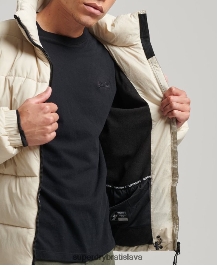Superdry muži športová bunda bez kapucne 6B4ZTR996 oblečenie béžová