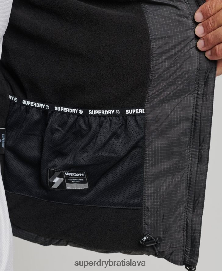 Superdry muži športová bunda bez kapucne 6B4ZTR997 oblečenie čierna