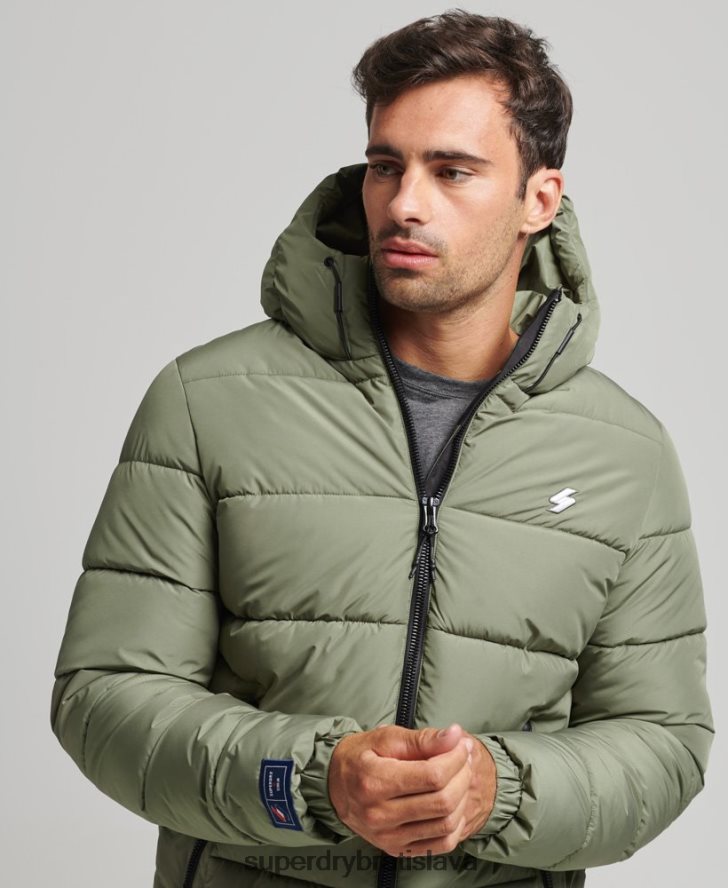 Superdry muži športová bunda s kapucňou 6B4ZTR1019 oblečenie zelená