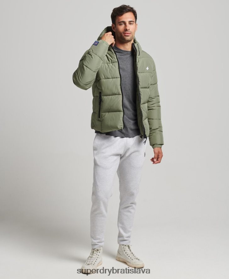 Superdry muži športová bunda s kapucňou 6B4ZTR1019 oblečenie zelená