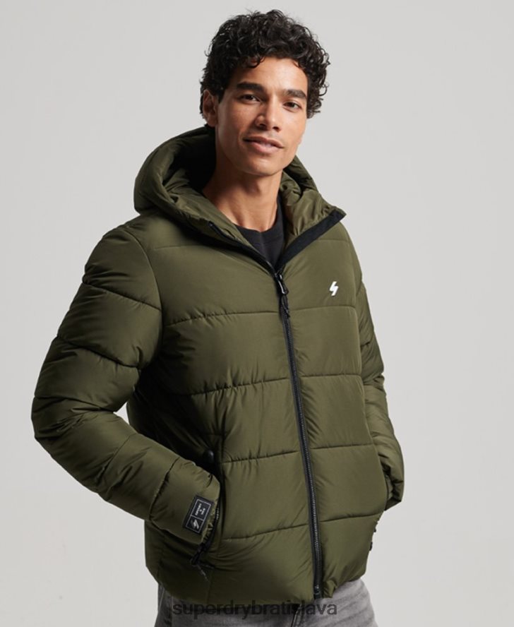 Superdry muži športová bunda s kapucňou 6B4ZTR1020 oblečenie kaki