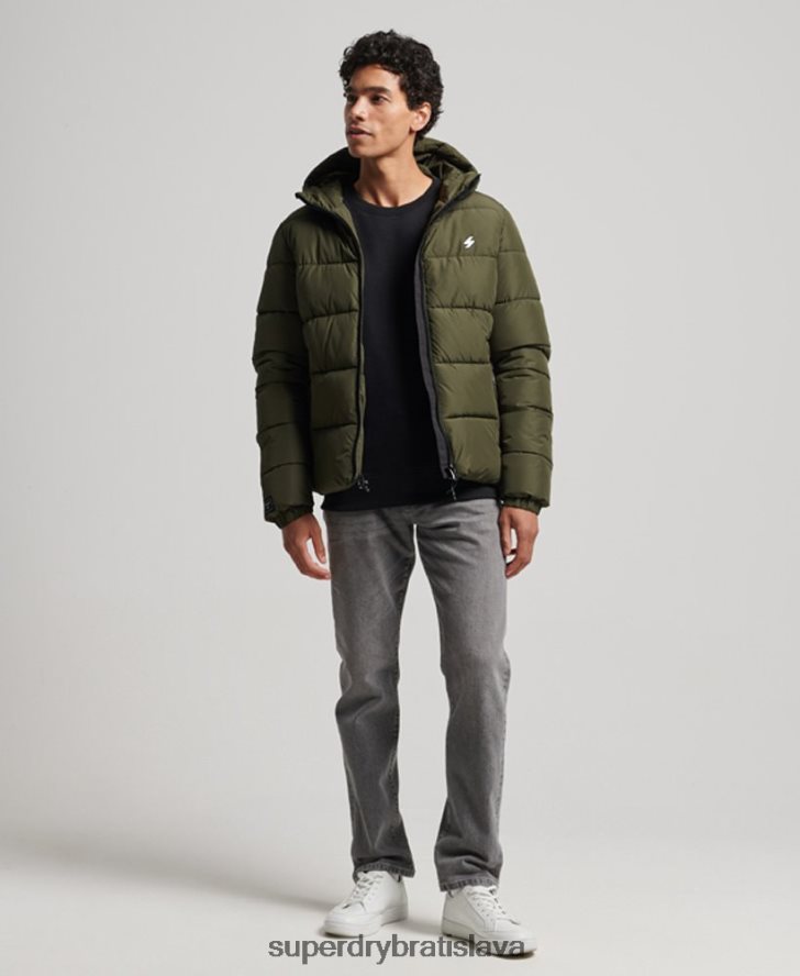 Superdry muži športová bunda s kapucňou 6B4ZTR1020 oblečenie kaki