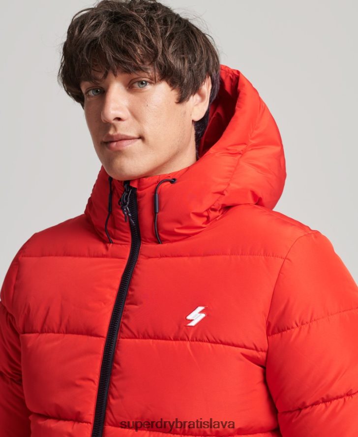 Superdry muži športová bunda s kapucňou 6B4ZTR1031 oblečenie červená