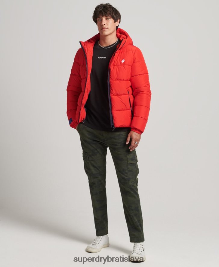 Superdry muži športová bunda s kapucňou 6B4ZTR1031 oblečenie červená