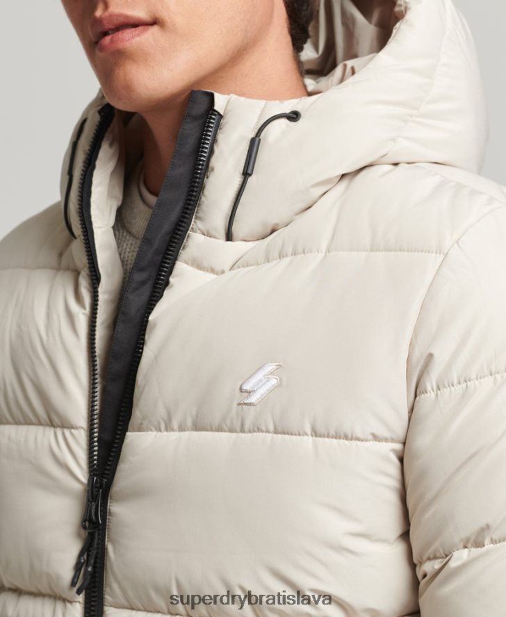 Superdry muži športová bunda s kapucňou 6B4ZTR1071 oblečenie béžová