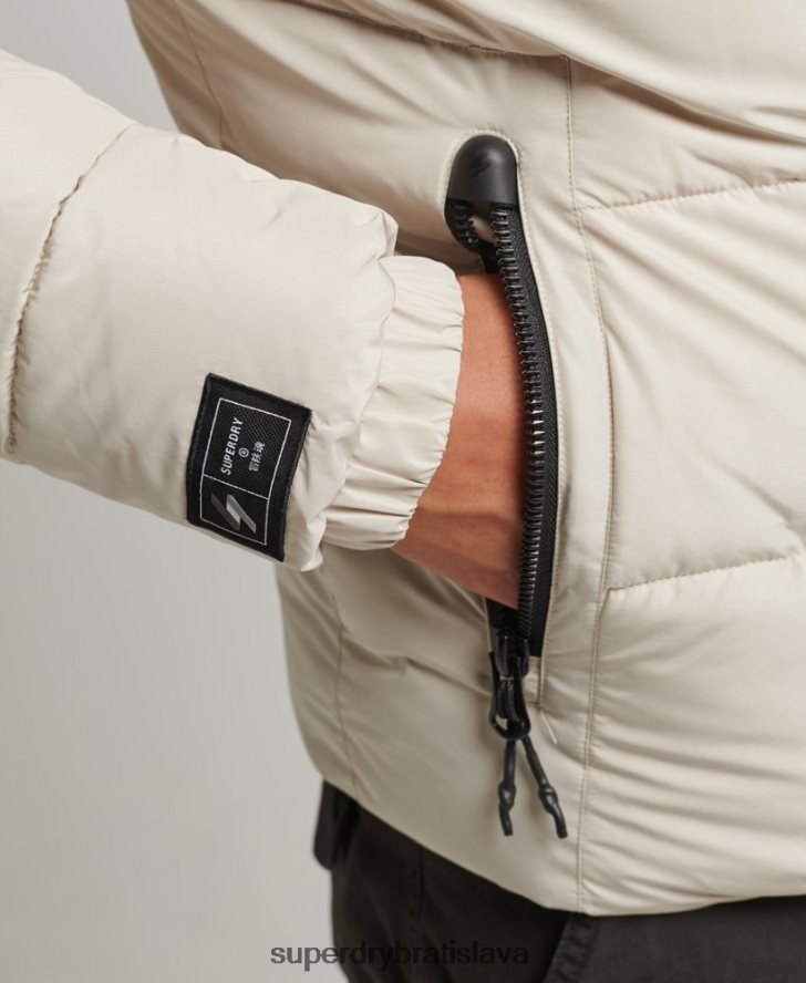 Superdry muži športová bunda s kapucňou 6B4ZTR1071 oblečenie béžová