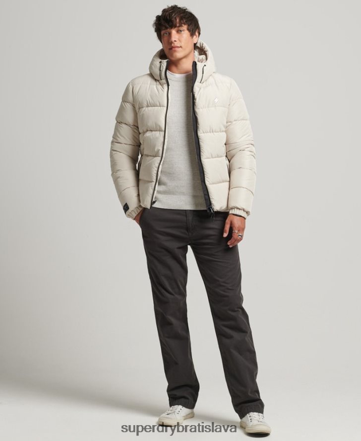 Superdry muži športová bunda s kapucňou 6B4ZTR1071 oblečenie béžová