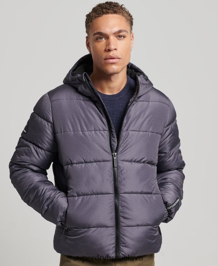 Superdry muži športový pufer 6B4ZTR4508 oblečenie tmavošedý