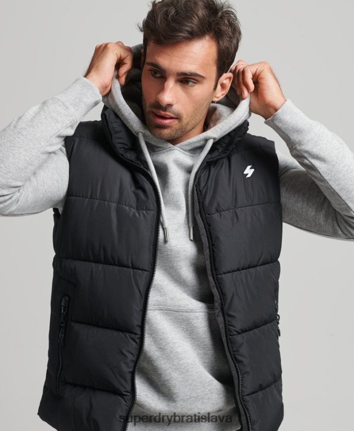 Superdry muži Športová vesta bez kapucne 6B4ZTR1102 oblečenie čierna