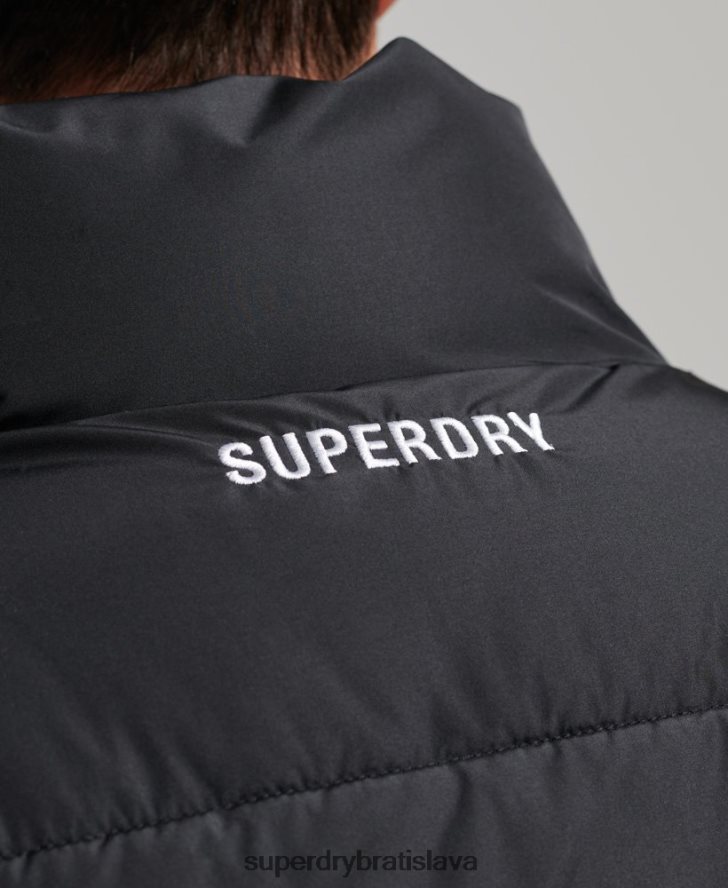 Superdry muži Športová vesta bez kapucne 6B4ZTR1102 oblečenie čierna