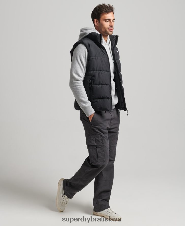 Superdry muži Športová vesta bez kapucne 6B4ZTR1102 oblečenie čierna