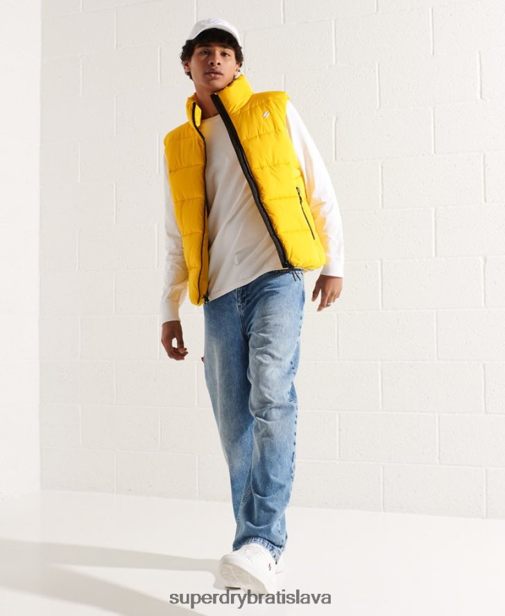 Superdry muži Športová vesta bez kapucne 6B4ZTR1156 oblečenie žltá