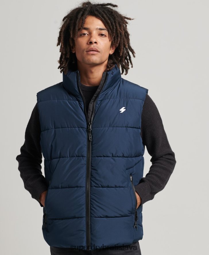 Superdry muži Športová vesta bez kapucne 6B4ZTR4446 oblečenie námorníctvo