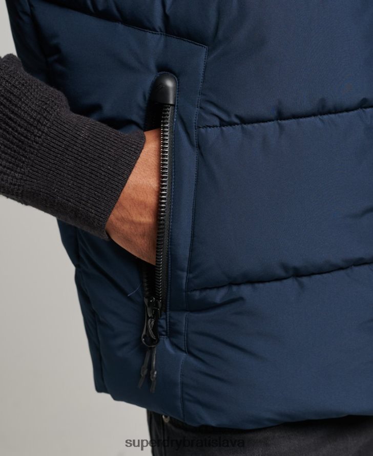 Superdry muži Športová vesta bez kapucne 6B4ZTR4446 oblečenie námorníctvo