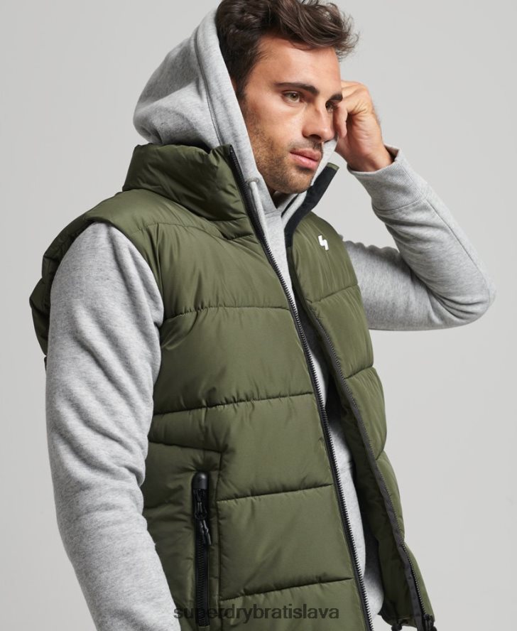 Superdry muži Športová vesta bez kapucne 6B4ZTR990 oblečenie kaki