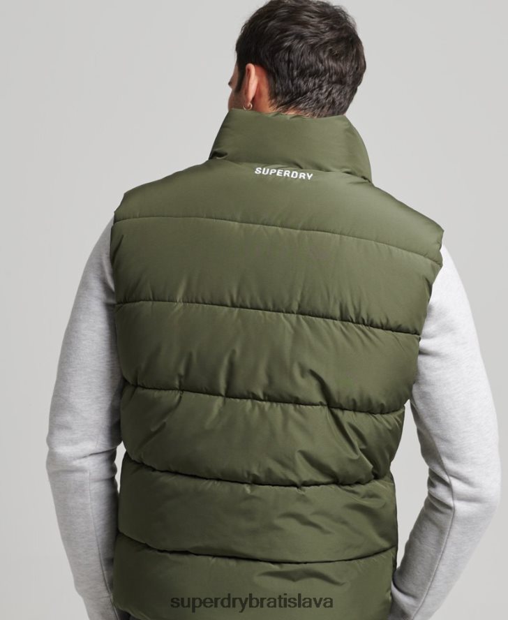 Superdry muži Športová vesta bez kapucne 6B4ZTR990 oblečenie kaki