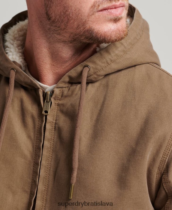 Superdry muži pracovné oblečenie bomber bunda s kapucňou 6B4ZTR1062 oblečenie hnedá