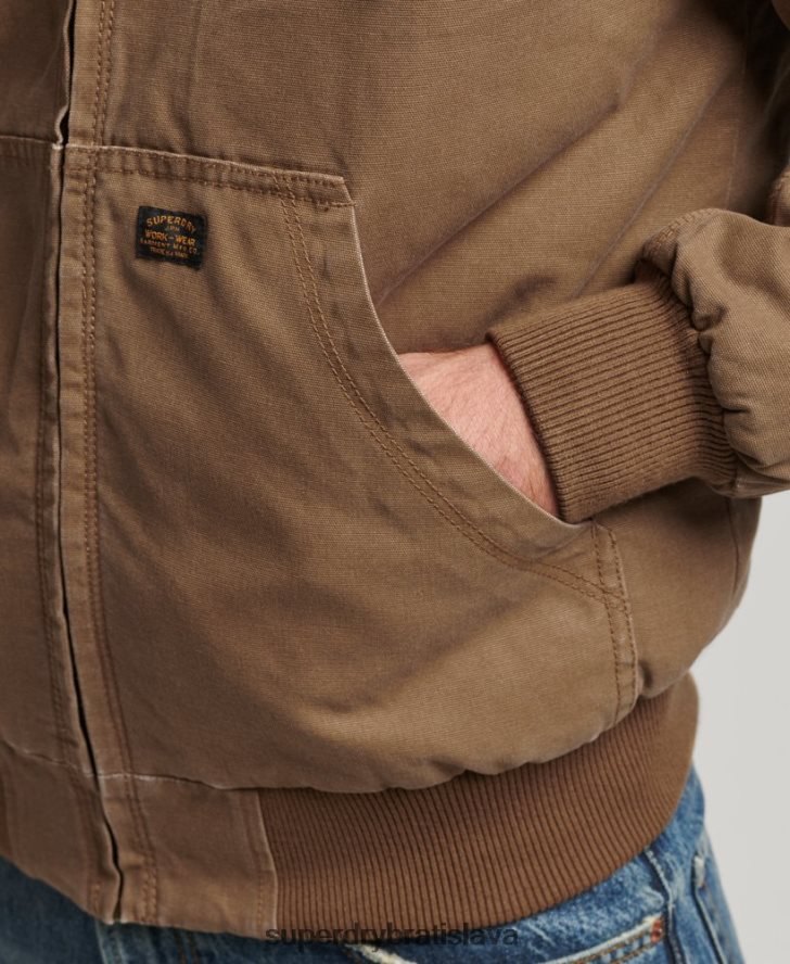 Superdry muži pracovné oblečenie bomber bunda s kapucňou 6B4ZTR1062 oblečenie hnedá