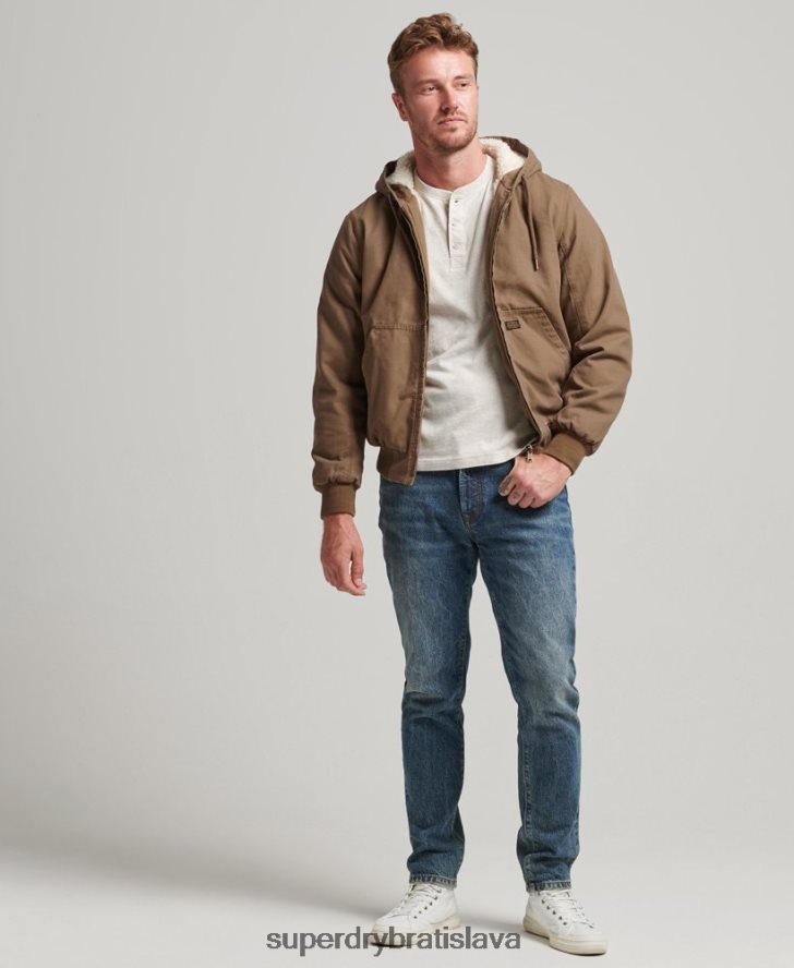 Superdry muži pracovné oblečenie bomber bunda s kapucňou 6B4ZTR1062 oblečenie hnedá