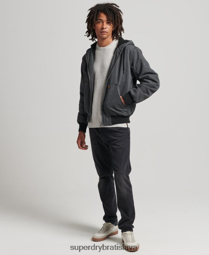 Superdry muži pracovné oblečenie bomber bunda s kapucňou 6B4ZTR1067 oblečenie hnedá
