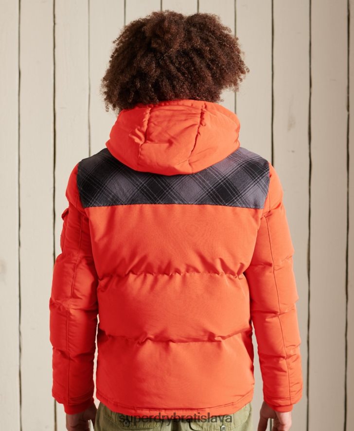 Superdry muži prešívaná everestová bunda 6B4ZTR4487 oblečenie oranžová