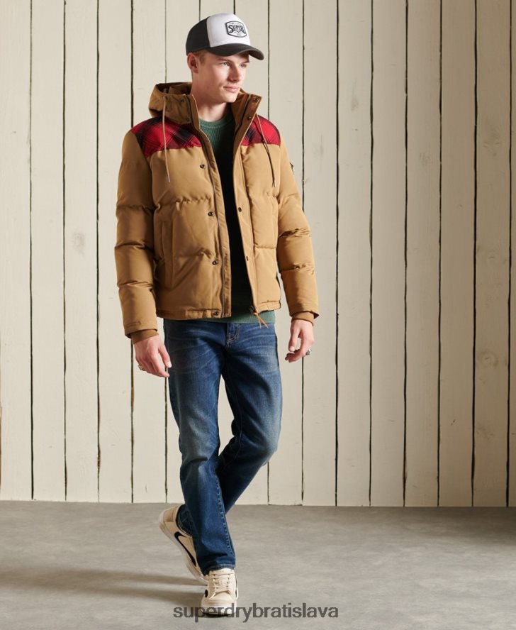 Superdry muži prešívaná everestová bunda 6B4ZTR4592 oblečenie zelená