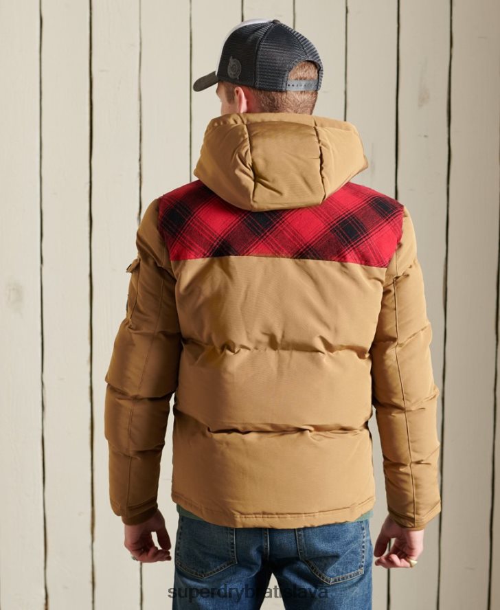 Superdry muži prešívaná everestová bunda 6B4ZTR4592 oblečenie zelená