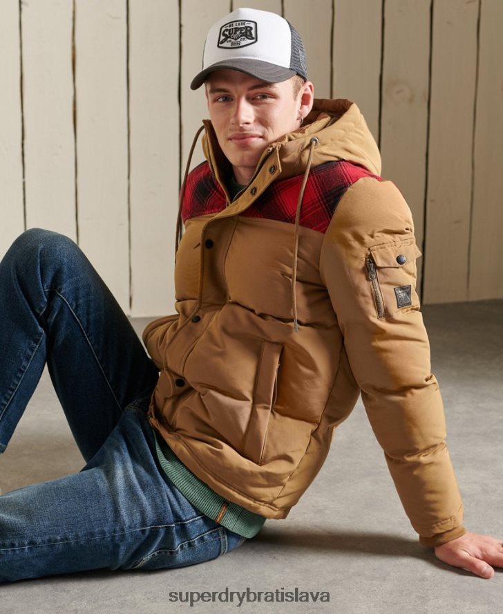 Superdry muži prešívaná everestová bunda 6B4ZTR4592 oblečenie zelená