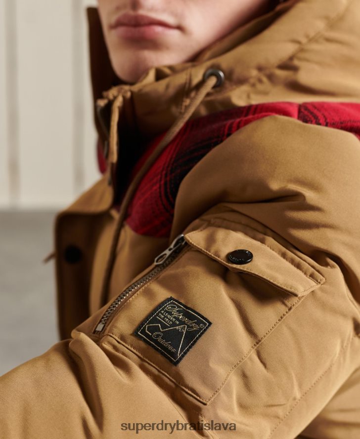 Superdry muži prešívaná everestová bunda 6B4ZTR4592 oblečenie zelená