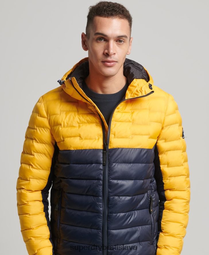 Superdry muži radarová prikrývka mix polstrovaná bunda 6B4ZTR4539 oblečenie zlato