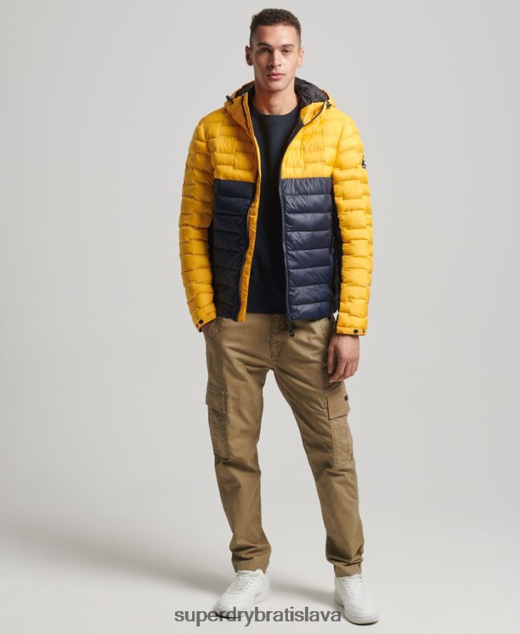 Superdry muži radarová prikrývka mix polstrovaná bunda 6B4ZTR4539 oblečenie zlato