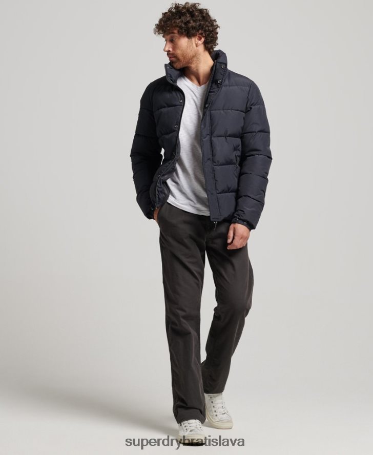 Superdry muži retro puffer bunda 6B4ZTR4697 oblečenie tmavošedý