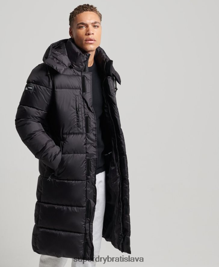 Superdry muži ripstop longline puffer bunda 6B4ZTR1076 oblečenie čierna