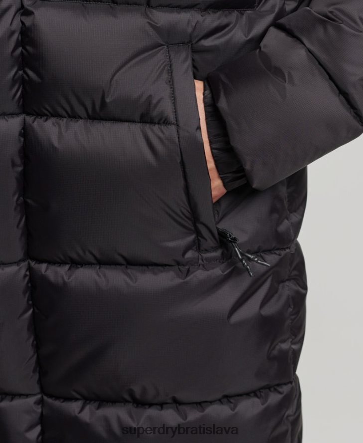 Superdry muži ripstop longline puffer bunda 6B4ZTR1076 oblečenie čierna