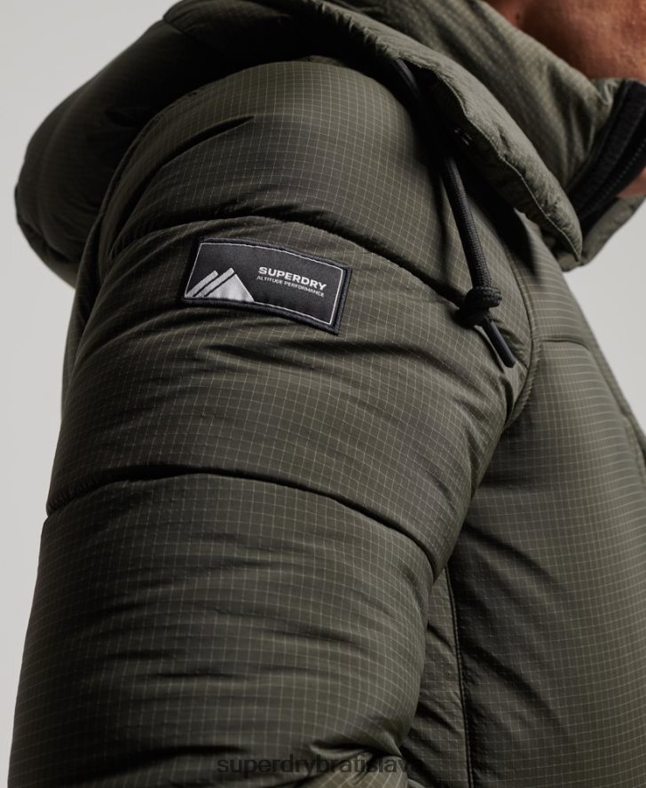 Superdry muži ripstop longline puffer bunda 6B4ZTR1099 oblečenie zelená