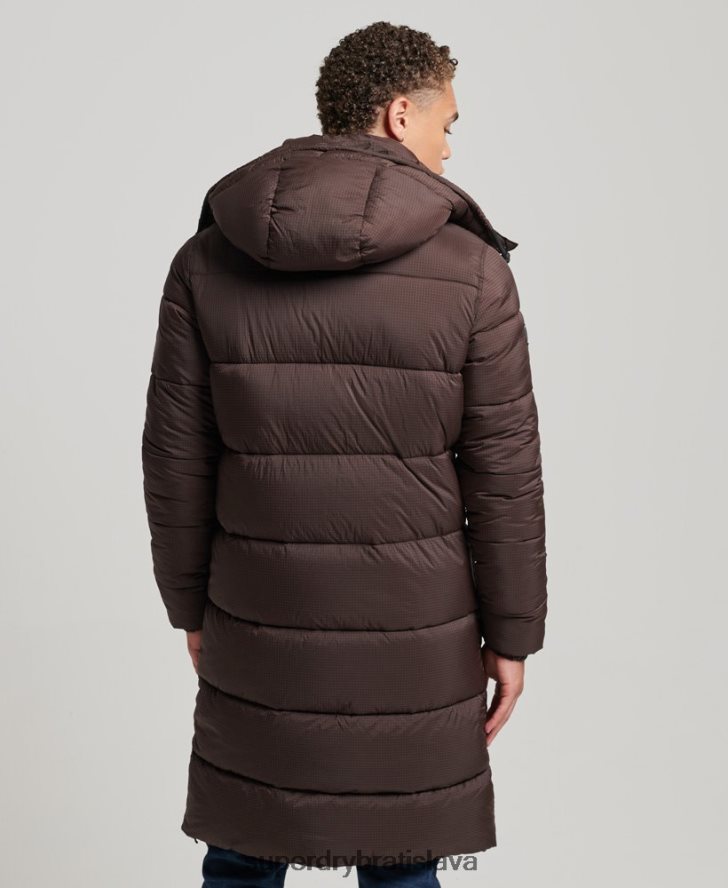 Superdry muži ripstop longline puffer bunda 6B4ZTR4454 oblečenie hnedá