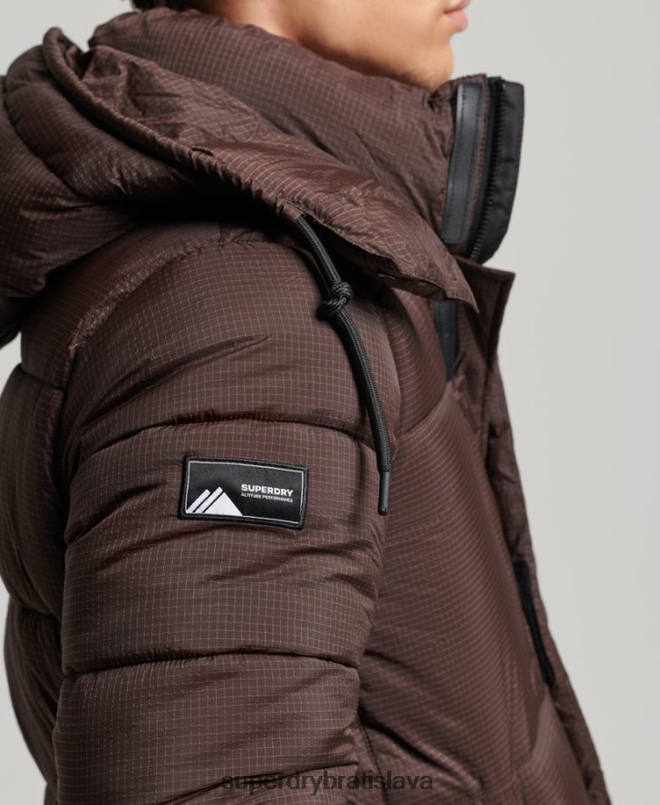 Superdry muži ripstop longline puffer bunda 6B4ZTR4454 oblečenie hnedá