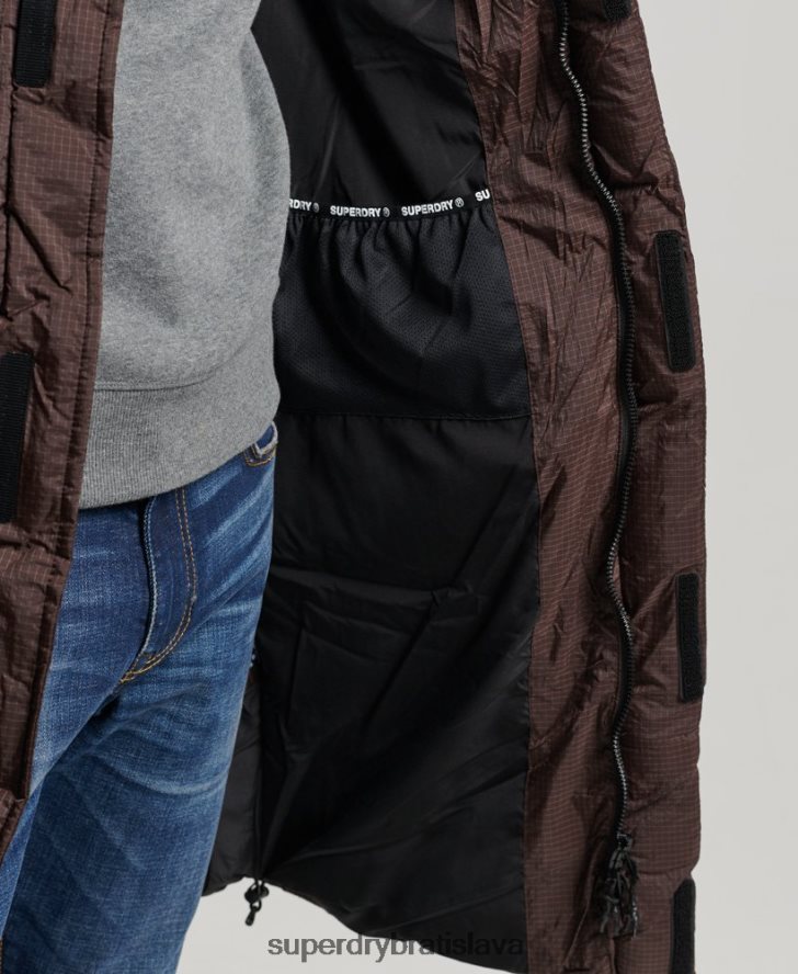 Superdry muži ripstop longline puffer bunda 6B4ZTR4454 oblečenie hnedá