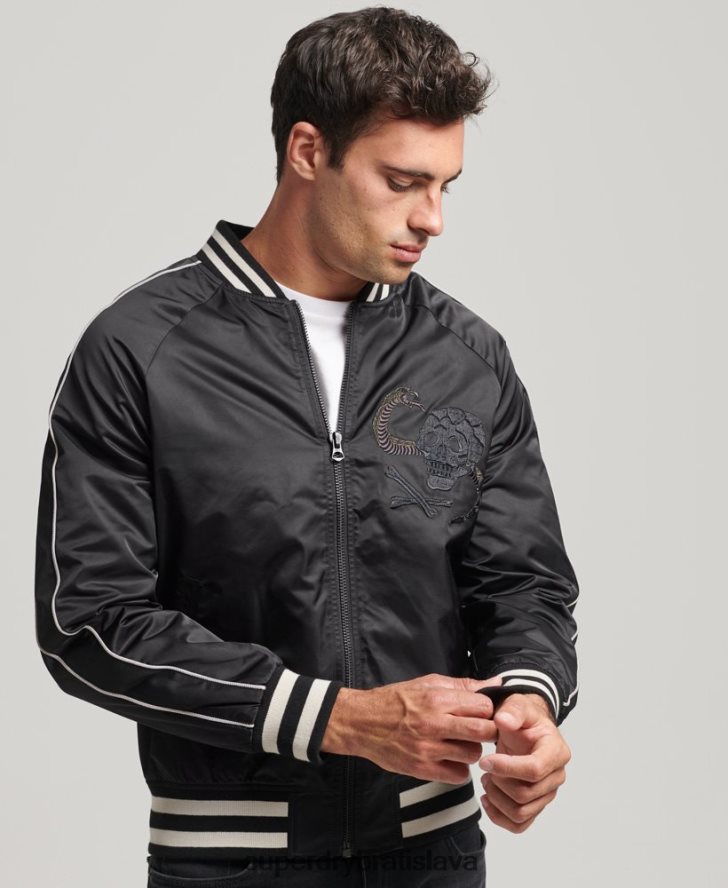 Superdry muži ročník sukajanového bomberu 6B4ZTR4459 oblečenie tmavošedý