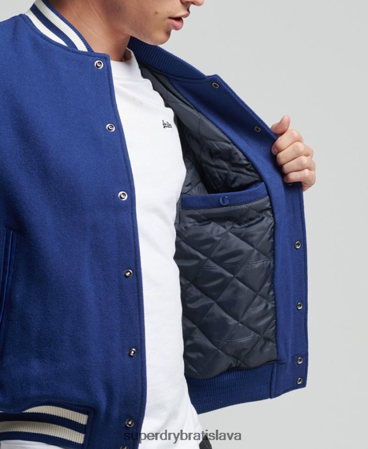 Superdry muži ročník univerzitného bomberu 6B4ZTR4721 oblečenie Modrá
