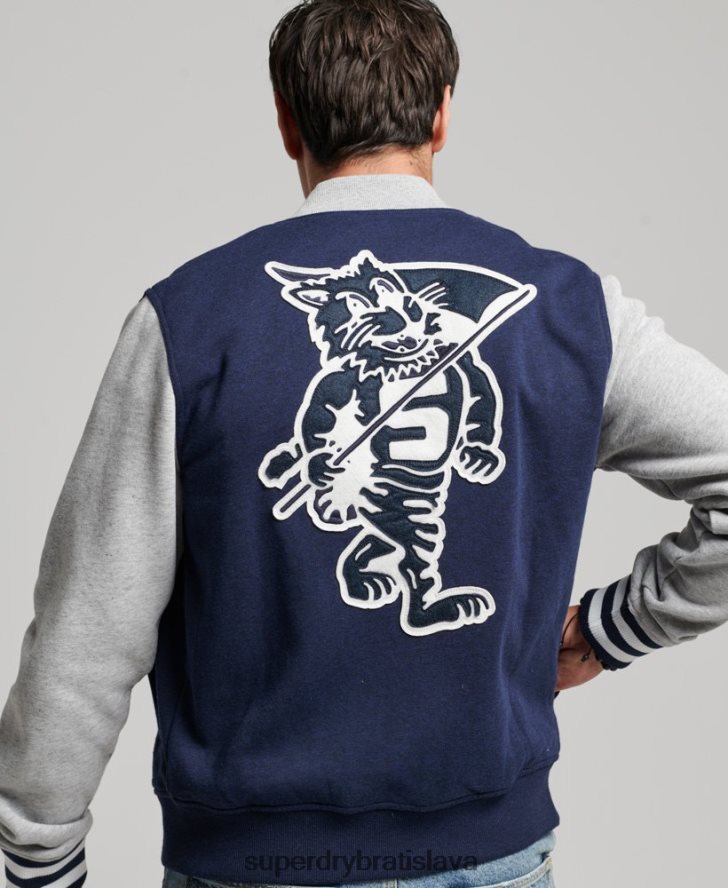 Superdry muži ročník vysokoškolskej bombery 6B4ZTR604 oblečenie námorníctvo